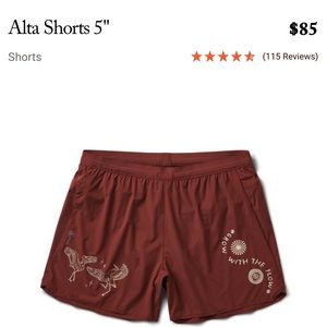 Roark Alta shorts 5 in burgundy grow with the flow running